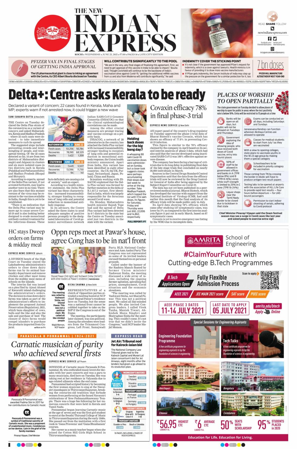 The New Indian Express KochiJune 23, 2021 Newspaper