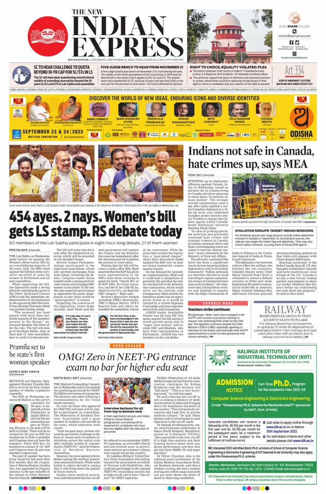 The New Indian Express Bhubaneswar