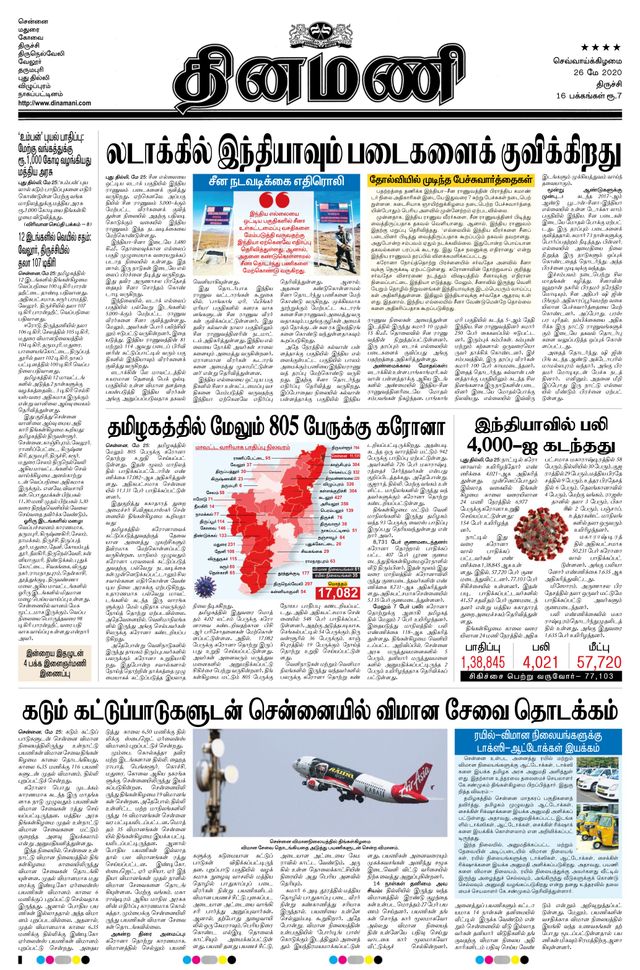 Dinamani Thanjavur
