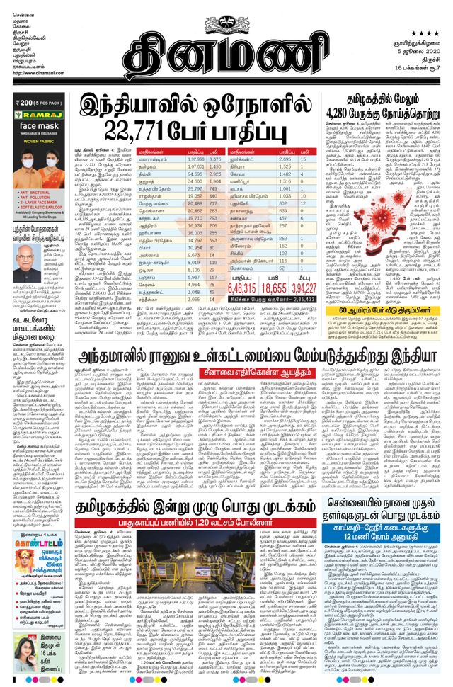 Dinamani Thanjavur