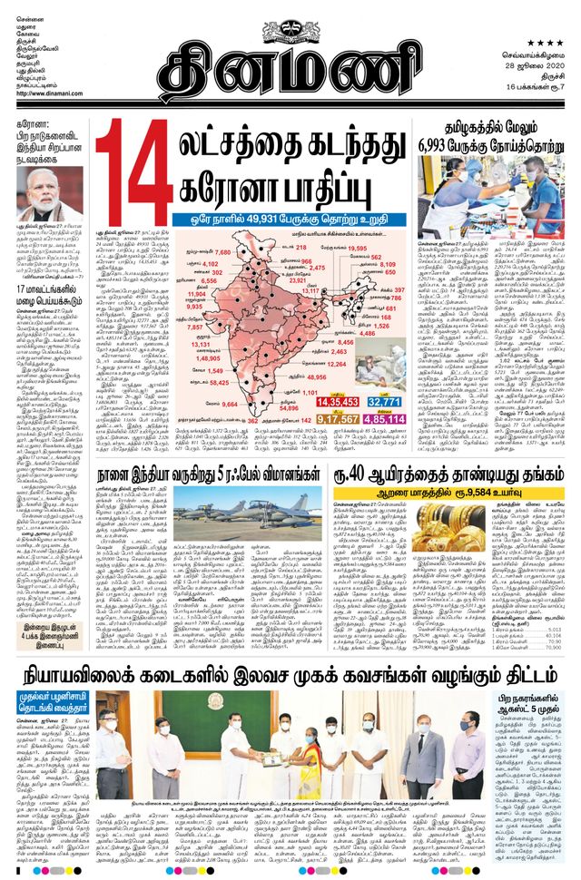 Dinamani Thanjavur