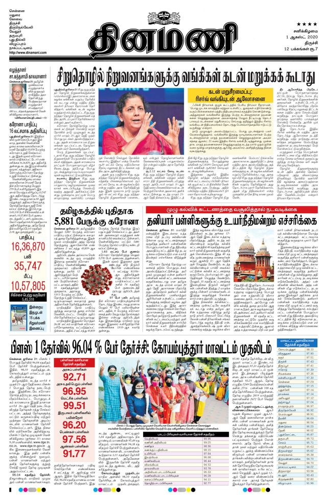 Dinamani Thanjavur
