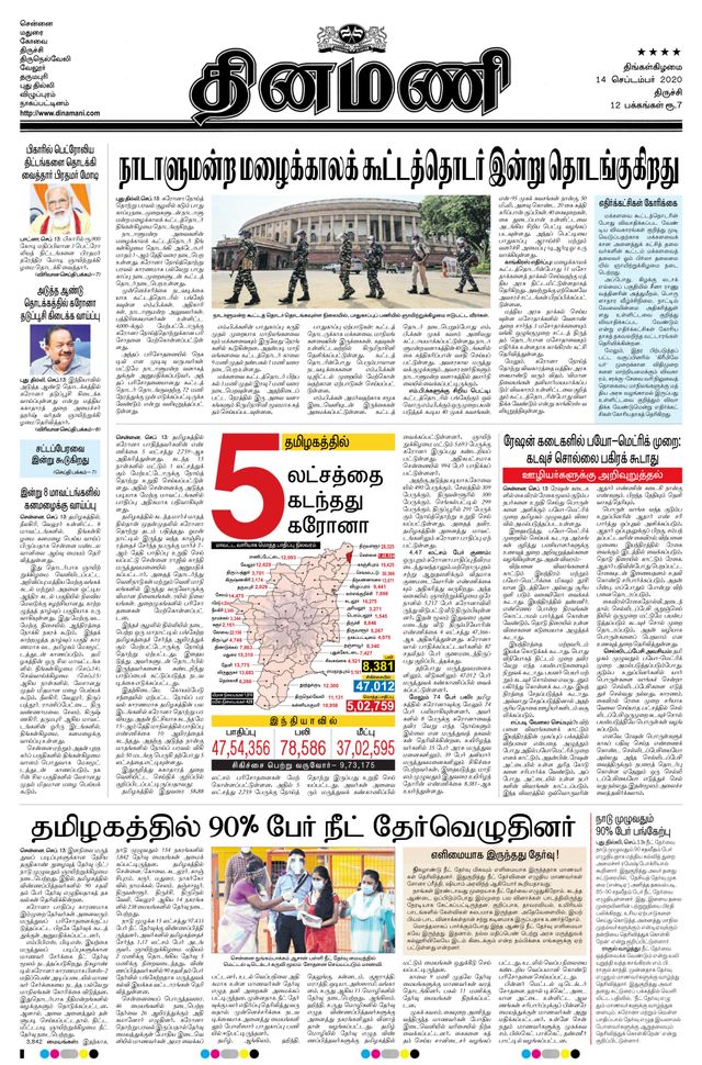 Dinamani Thanjavur
