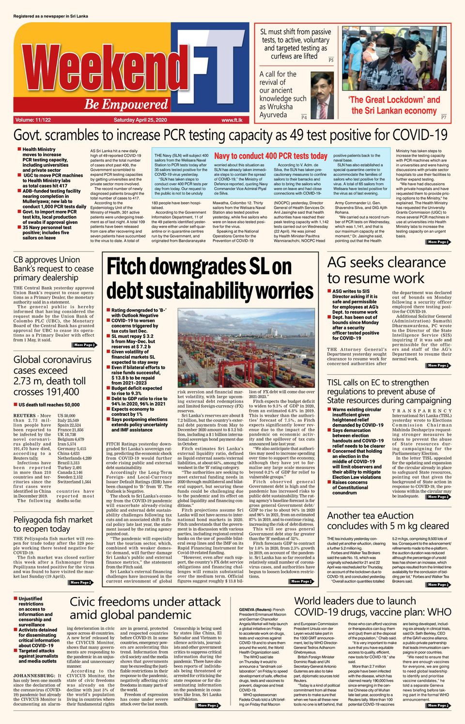 Daily FTApril 25, 2020 Newspaper Get your Digital Subscription