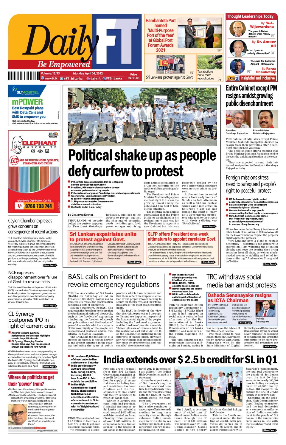Get digital access to Daily FT - April 04, 2022 issue | Magzter.com