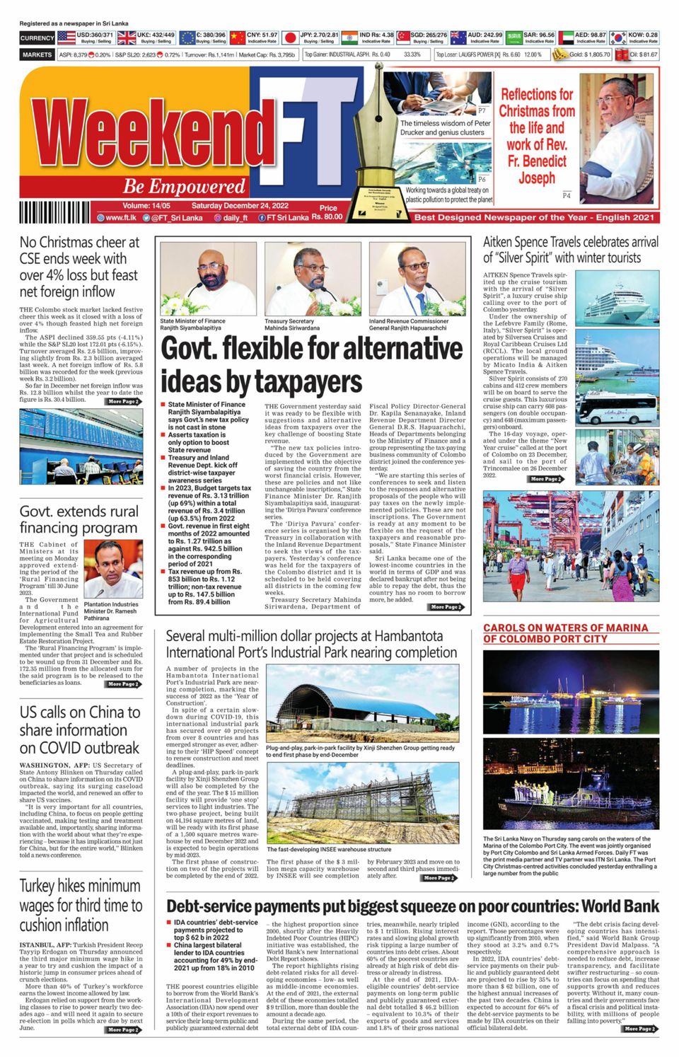 Ft Magazine Paper Daily FT-December 24, 2022 Newspaper - Get your Digital Subscription