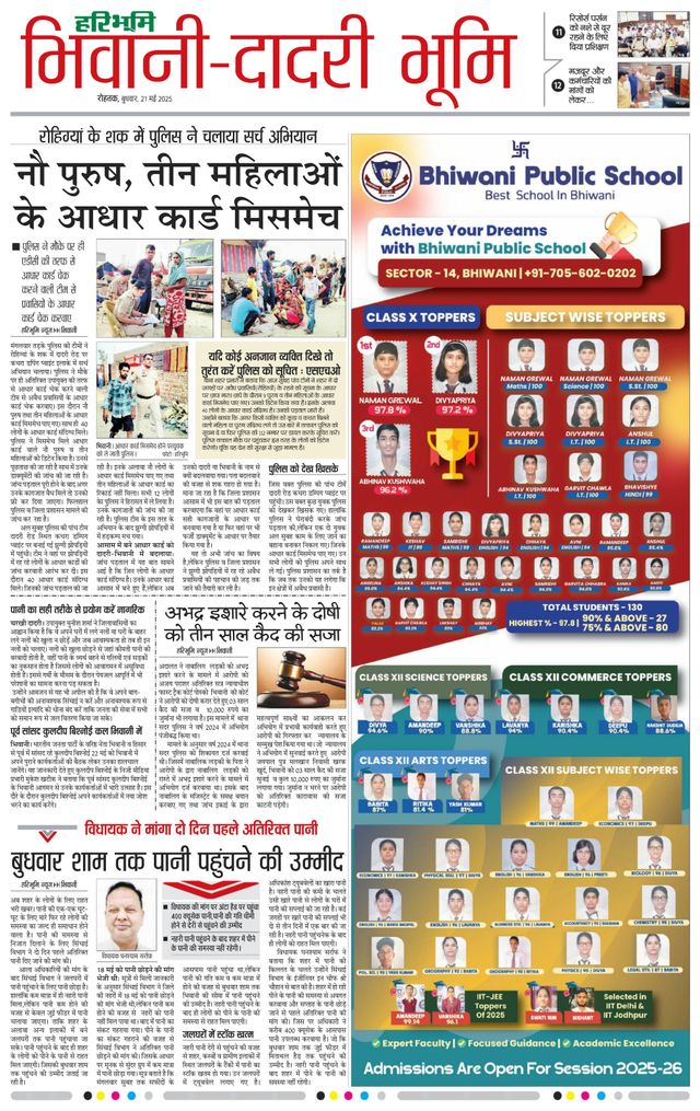 Haribhoomi Rohtak Bhiwani