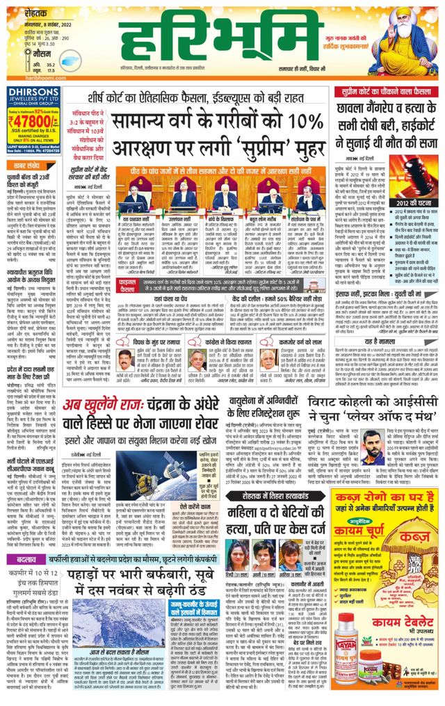 Haribhoomi Rohtak Yamuna Nagar