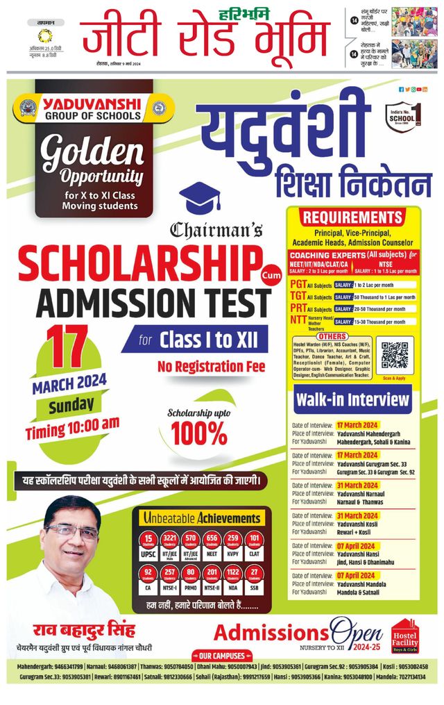 Haribhoomi Rohtak Yamuna Nagar