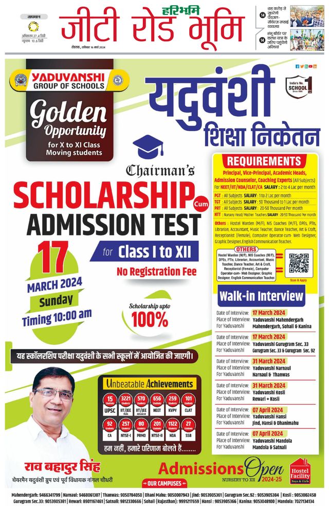 Haribhoomi Rohtak Yamuna Nagar