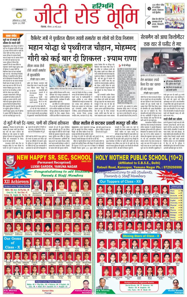 Haribhoomi Rohtak Yamuna Nagar