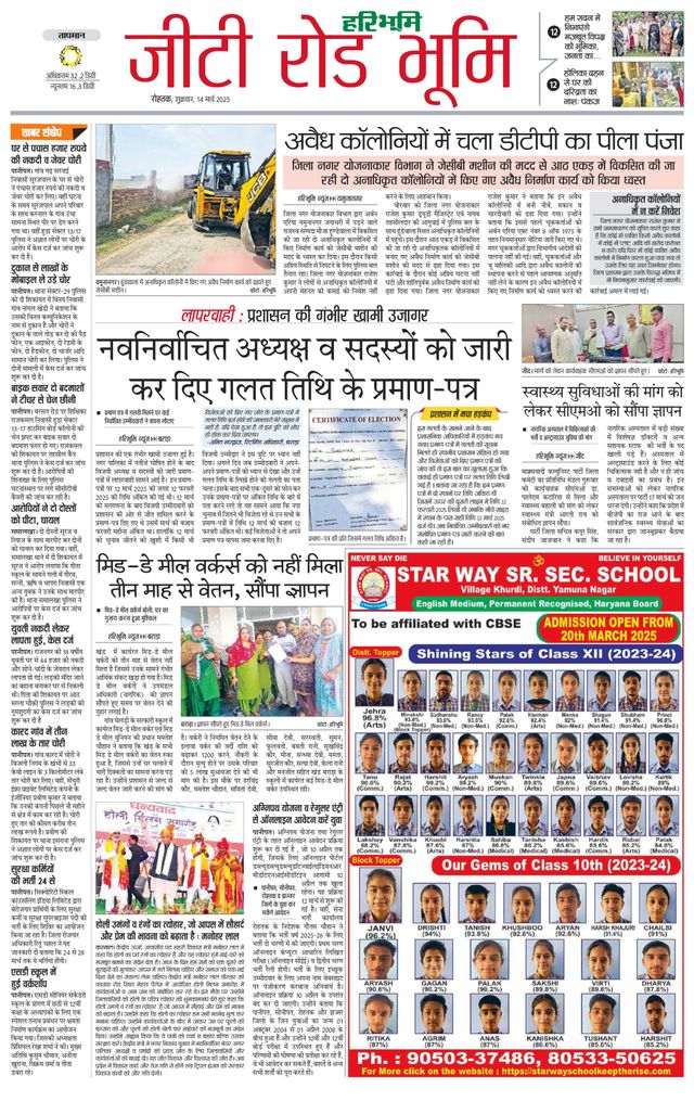 Haribhoomi Rohtak Karnal