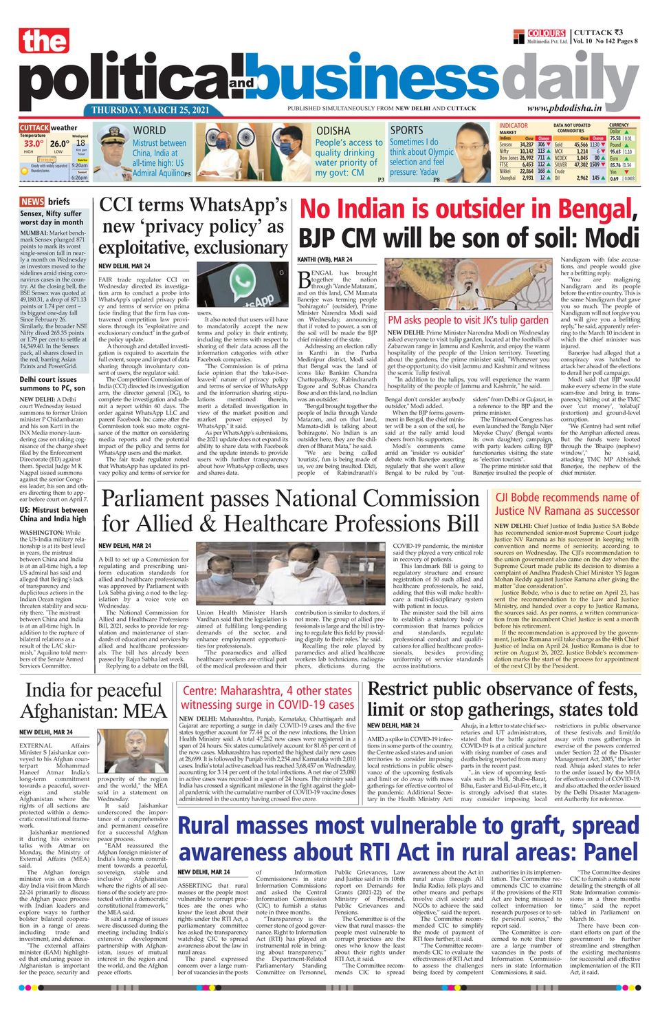Haribhoomi Rohtak Yamuna NagarMarch 25, 2021 Newspaper