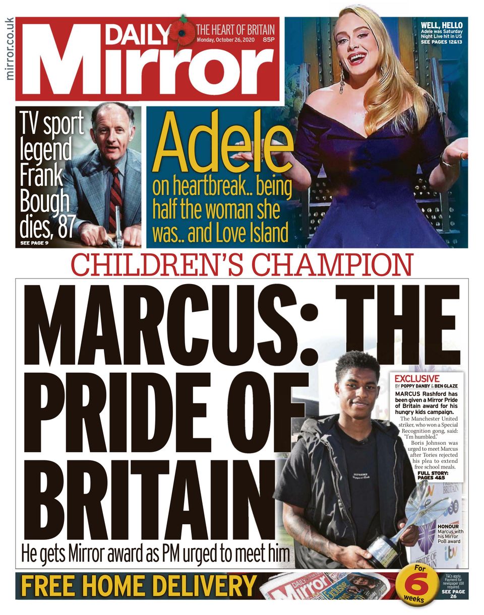 Daily Mirror Uk October 26 2020 Newspaper Get Your Digital Subscription 4218