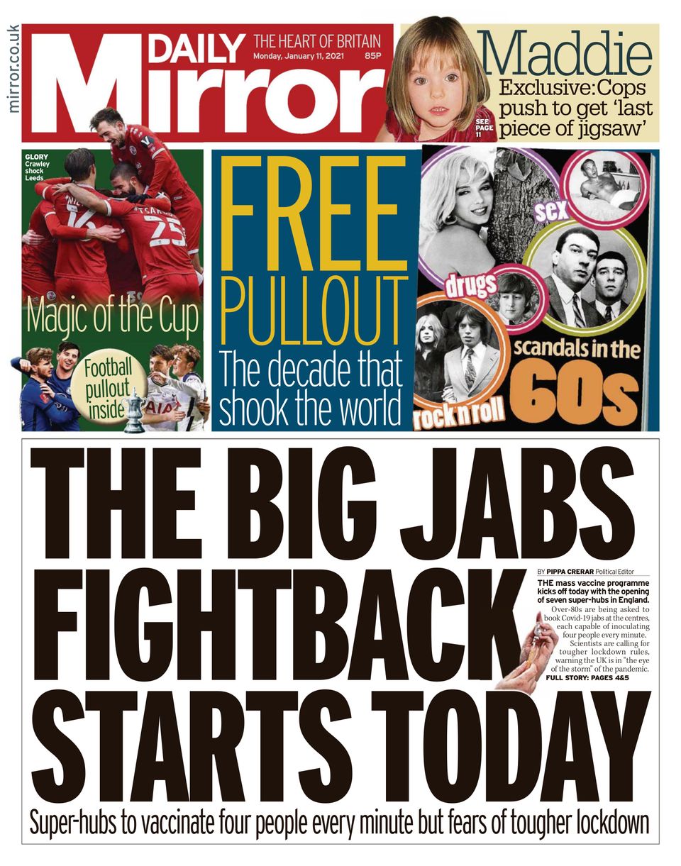 Get your digital copy of Daily Mirror UK-January 11, 2021 issue