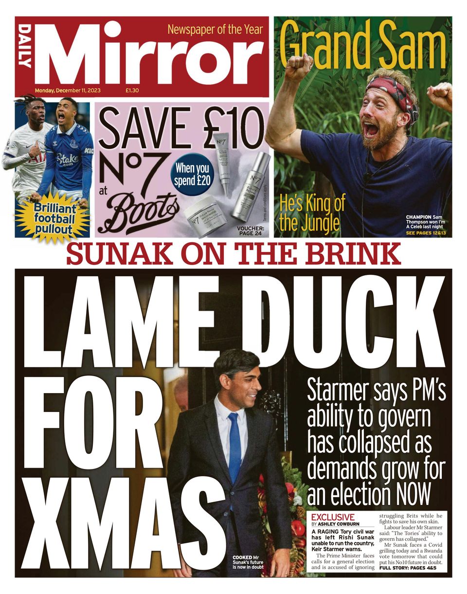 Get your digital copy of Daily Mirror UK-December 11, 2023 issue