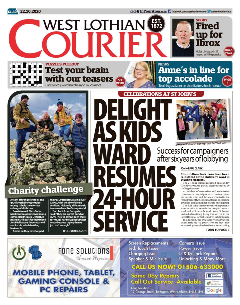 West Lothian CourierOctober 22, 2020 Magazine