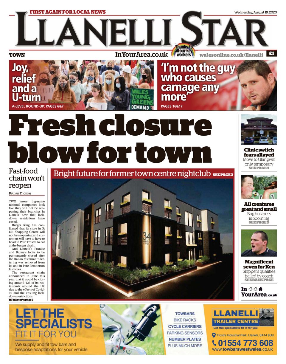 Get digital access to Llanelli Star August 19, 2020 issue