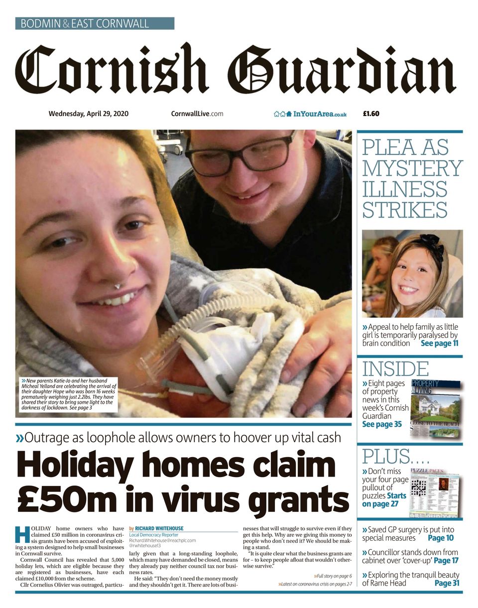 Cornish GuardianApril 29, 2020 Newspaper Get your Digital Subscription