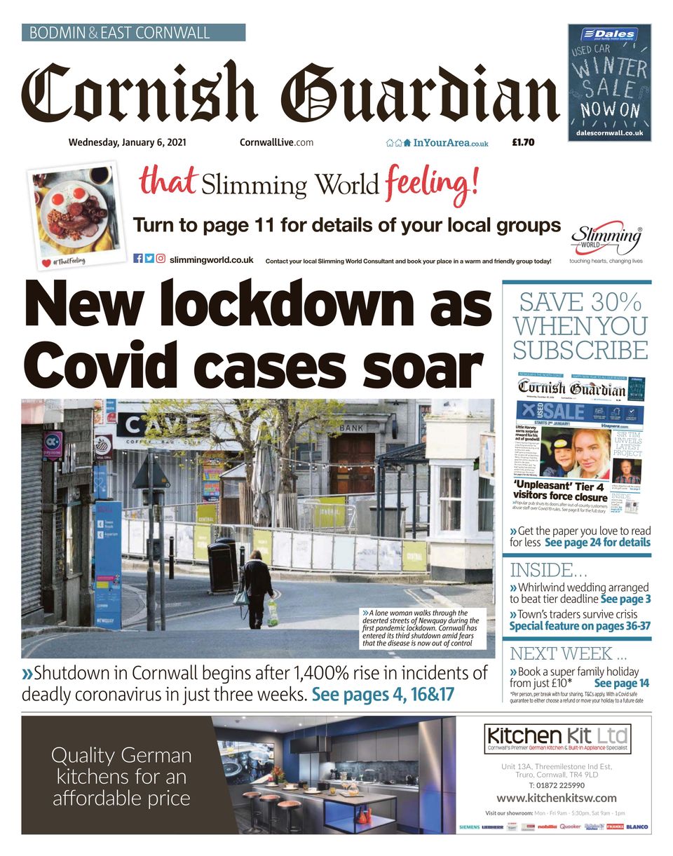 Cornish GuardianJanuary 06, 2021 Newspaper Get your Digital Subscription