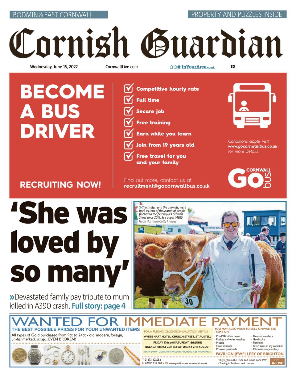 Cornish GuardianJune 15, 2022 Newspaper Get your Digital Subscription