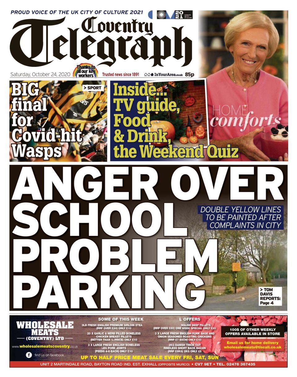 Coventry TelegraphOctober 24, 2020 Newspaper Get your Digital Subscription