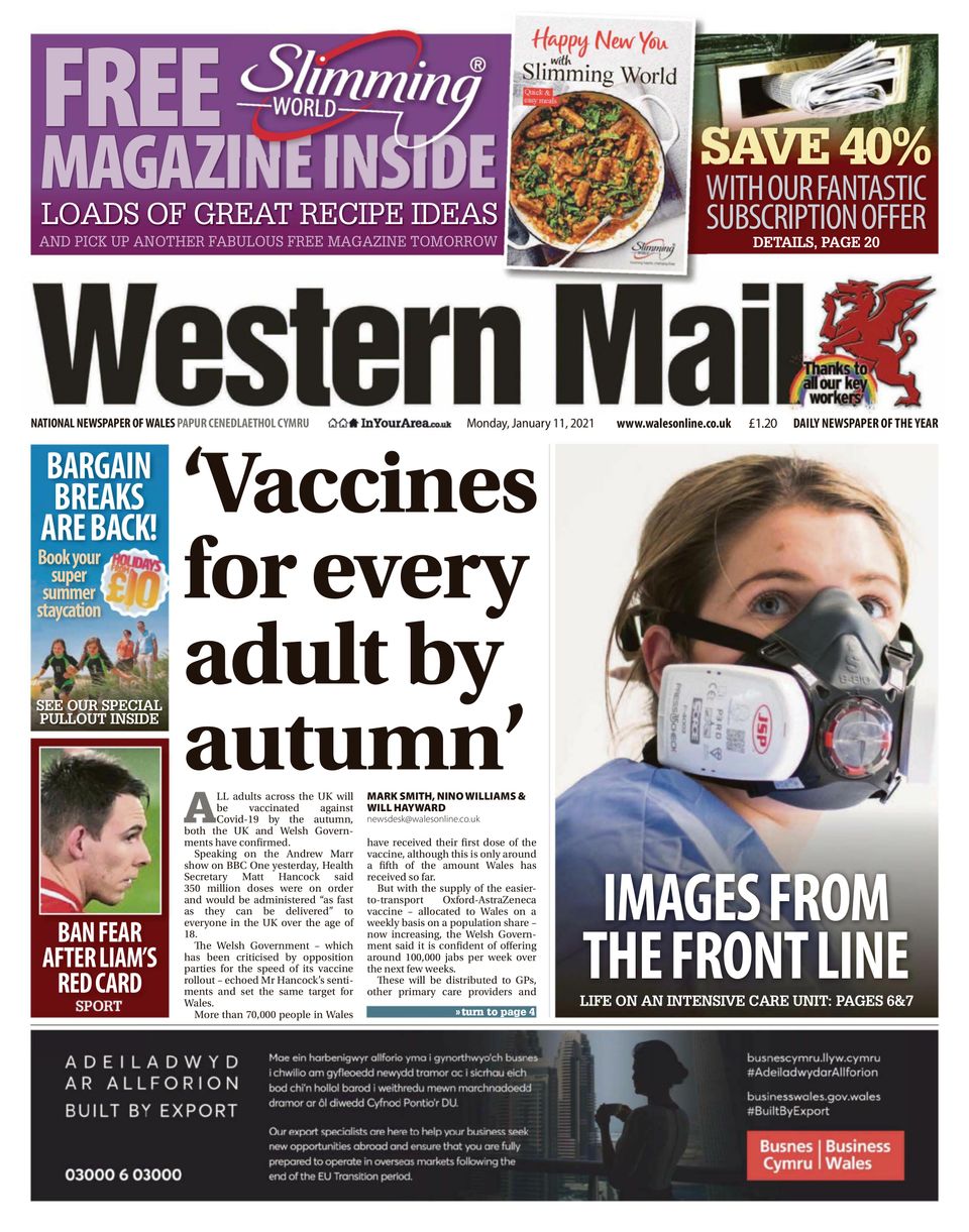 Western MailJanuary 11, 2021 Newspaper Get your Digital Subscription