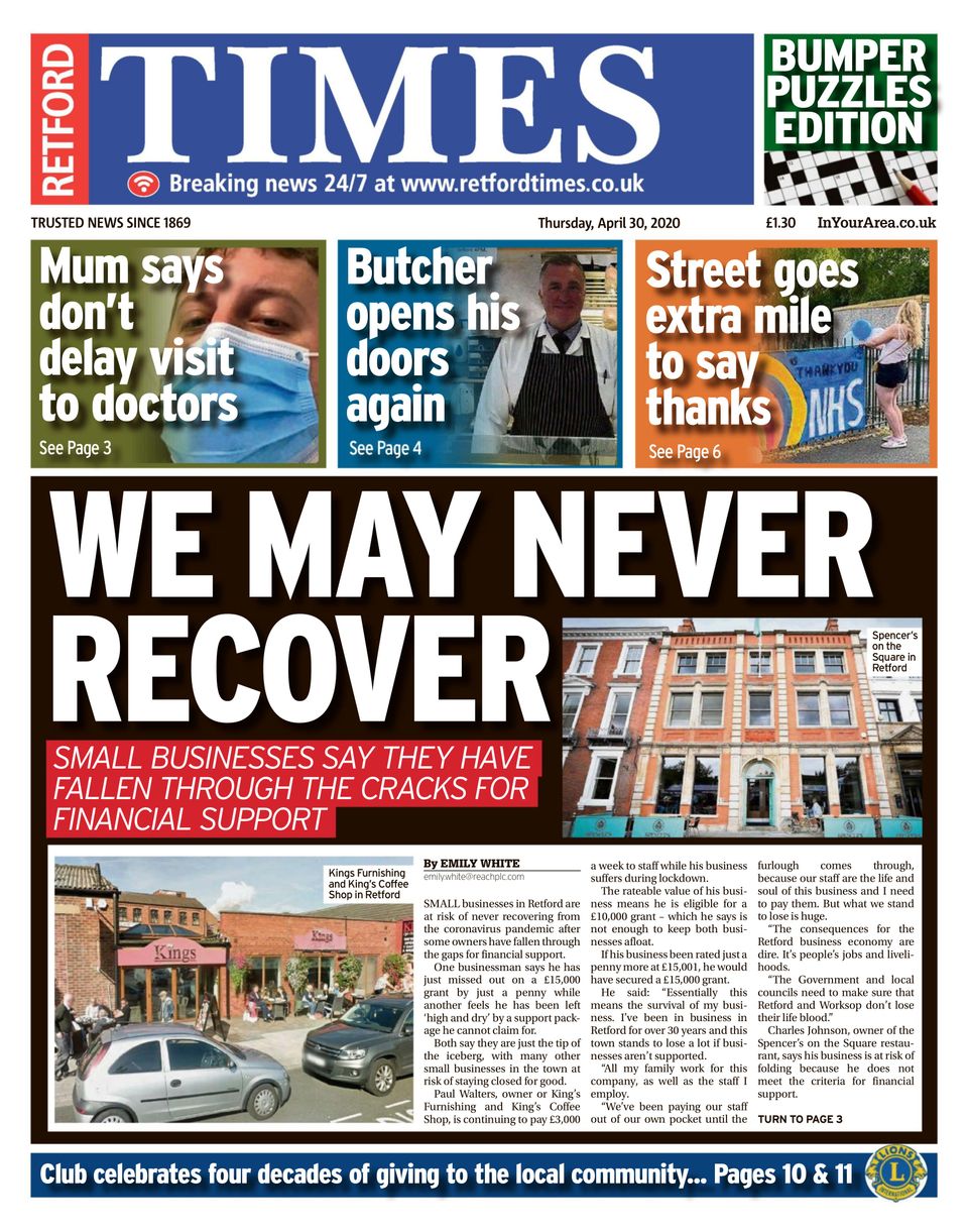 Retford TimesApril 30, 2020 Magazine Get your Digital Subscription