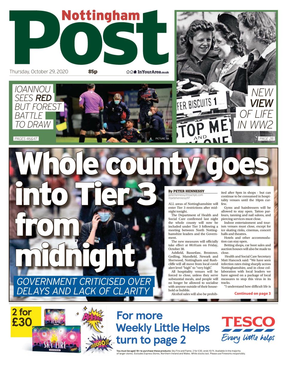 Nottingham PostOctober 29, 2020 Newspaper Get your Digital Subscription