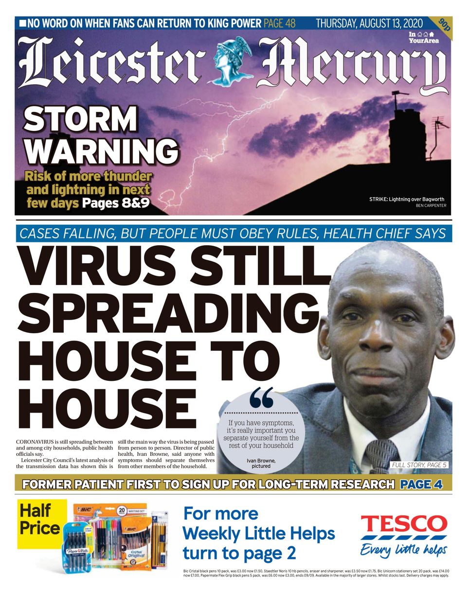 Leicester MercuryAugust 13, 2020 Newspaper Get your Digital Subscription