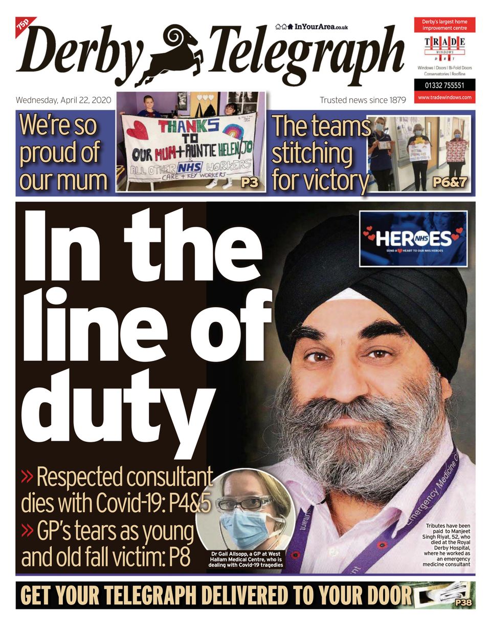 Derby Telegraph April 22 2020 Newspaper Get Your Digital Subscription