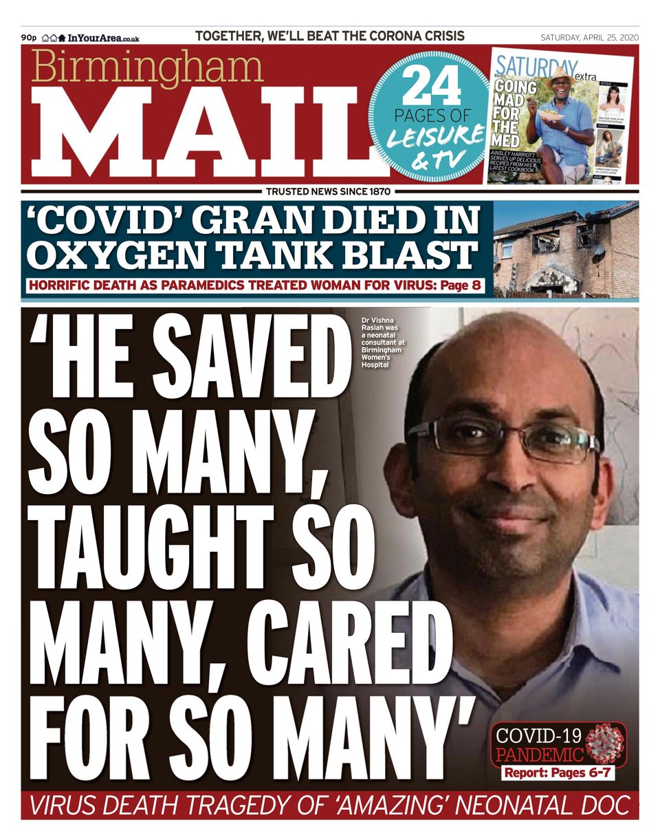Birmingham MailApril 25, 2020 Newspaper Get your Digital Subscription