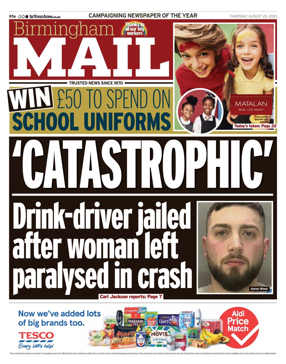 Birmingham MailAugust 20, 2020 Newspaper Get your Digital Subscription