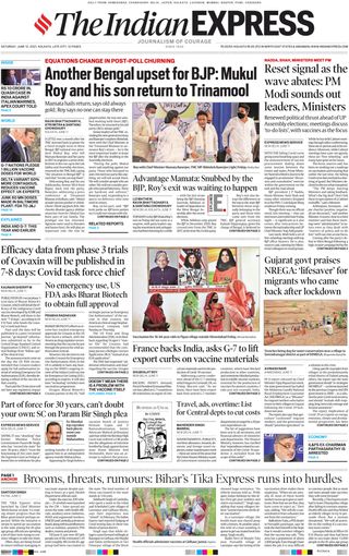 Get Your Digital Copy Of The Indian Express Kolkata June 12 21 Issue