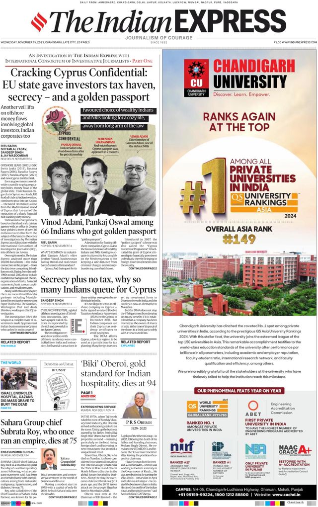 The Indian Express Chandigarh