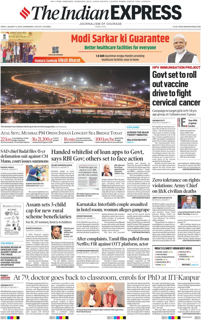 The Indian Express Chandigarh