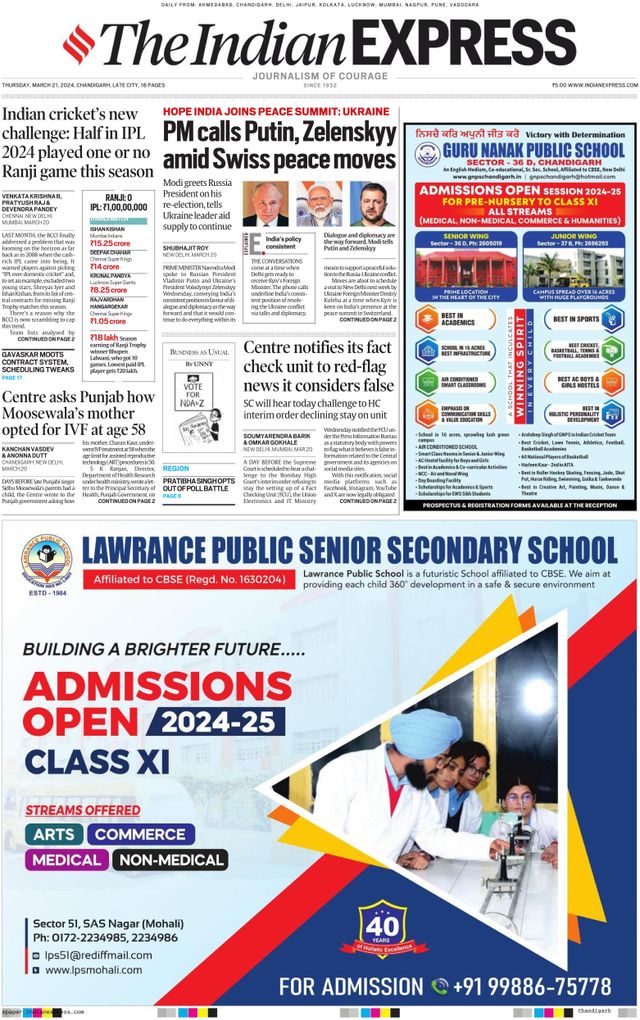 The Indian Express Chandigarh