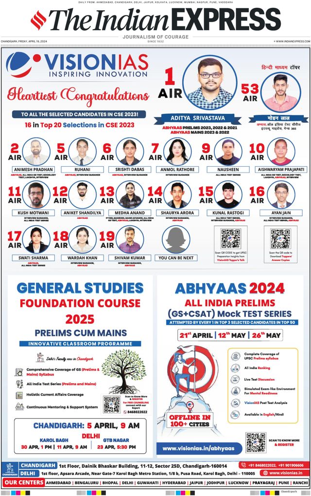 The Indian Express Chandigarh