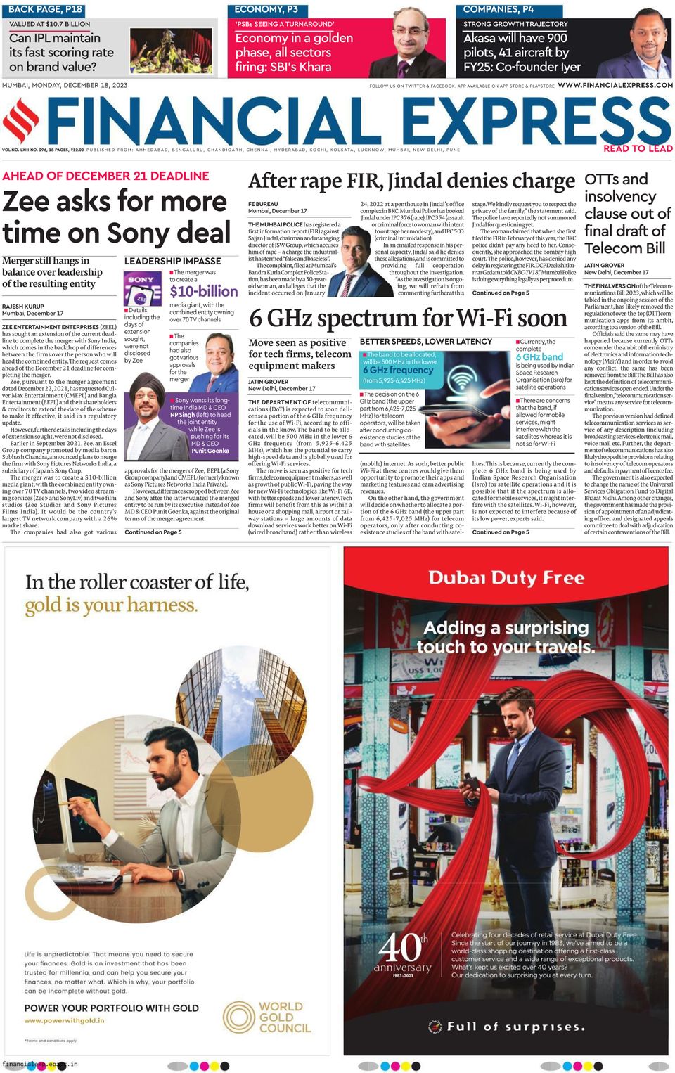 Financial Express Mumbai-December 18, 2023 Magazine