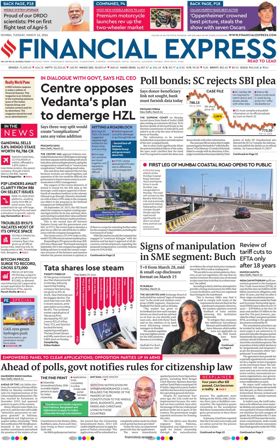 Get digital access to Financial Express Mumbai - March 12, 2024 issue ...