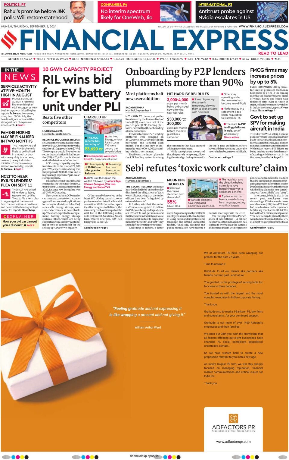 Get digital access to Financial Express Mumbai - September 05, 2024 ...