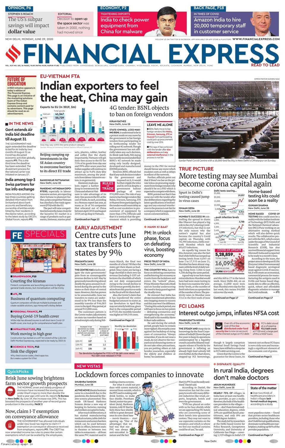 Get digital access to Financial Express Delhi - June 29, 2020 issue ...