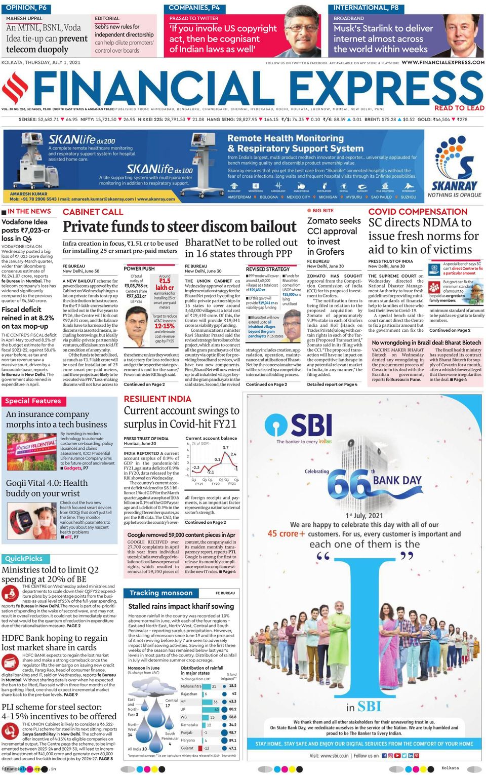 Financial Express KolkataJuly 01, 2021 Newspaper