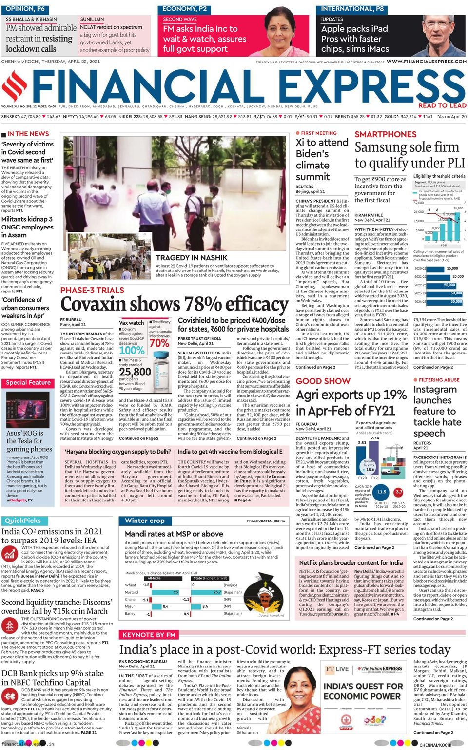 Financial Express KochiApril 22, 2021 Newspaper