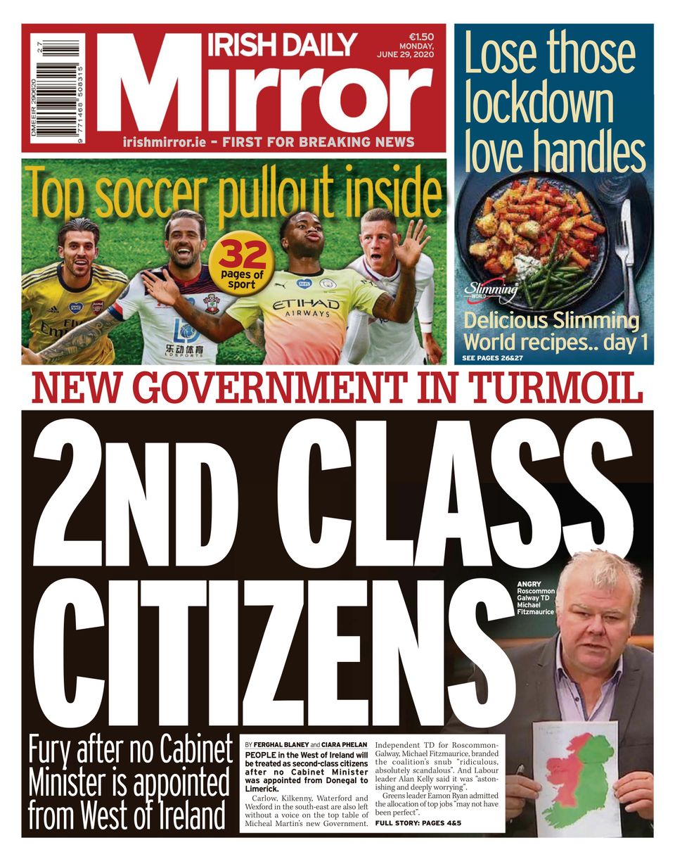 Irish Daily MirrorJune 29, 2020 Newspaper Get your Digital Subscription