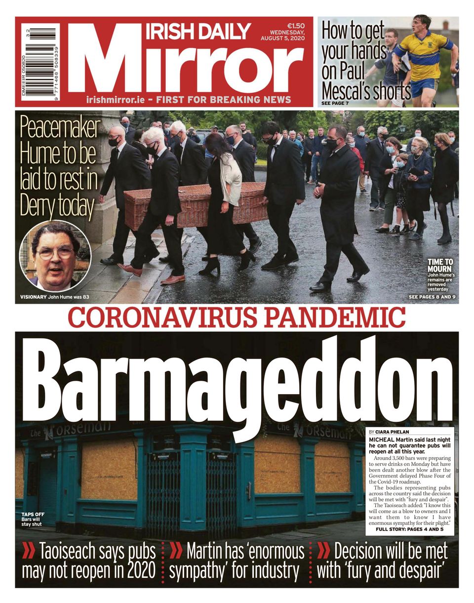 Irish Daily MirrorAugust 05, 2020 Newspaper Get your Digital Subscription