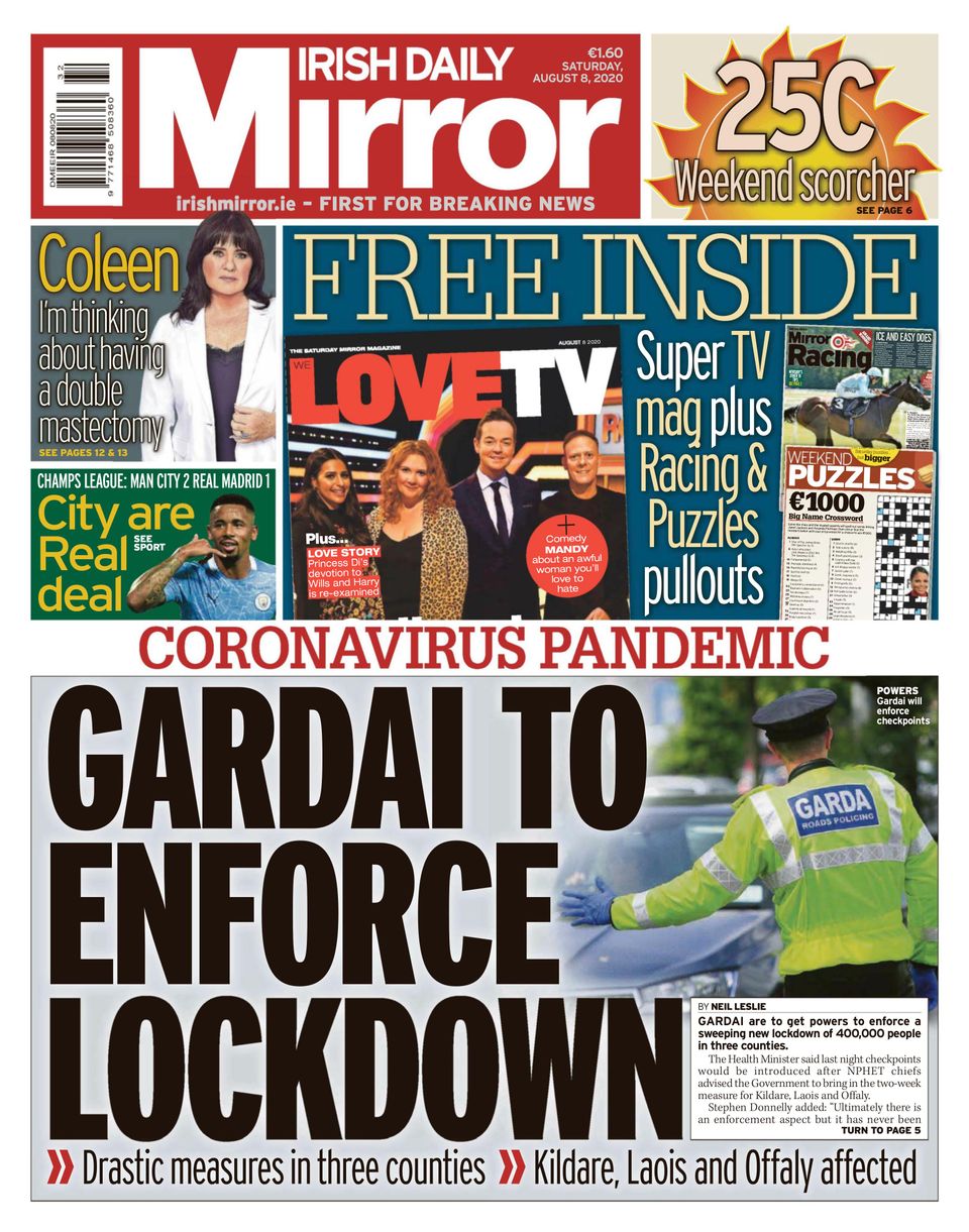 Irish Daily MirrorAugust 08, 2020 Newspaper Get your Digital Subscription