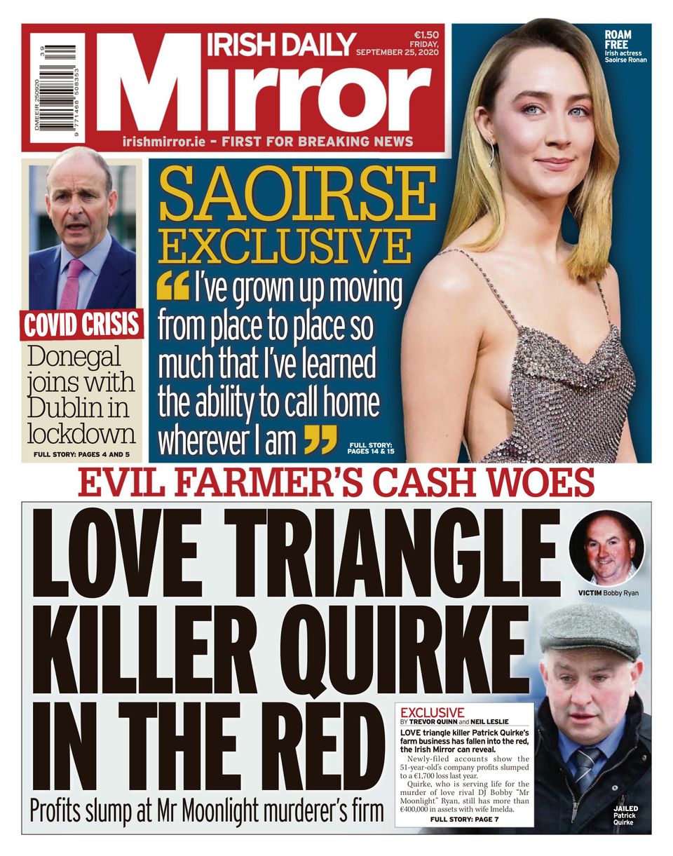 Irish Daily MirrorSeptember 25, 2020 Newspaper