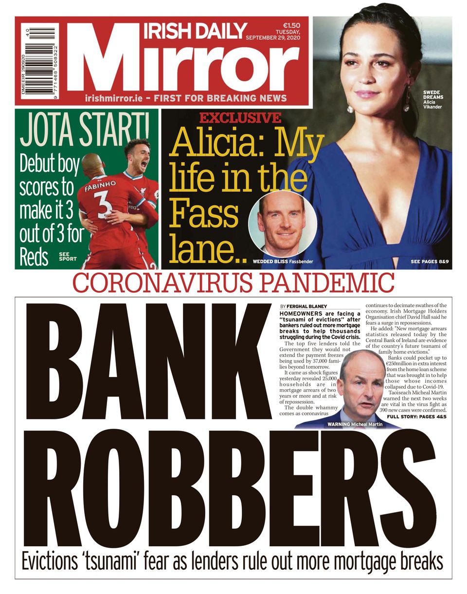 Irish Daily MirrorSeptember 29, 2020 Newspaper