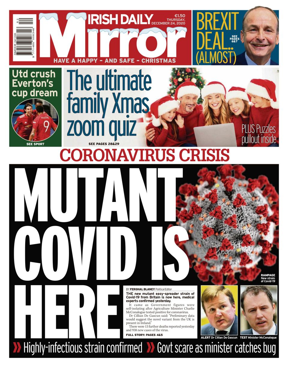 Irish Daily MirrorDecember 24, 2020 Newspaper